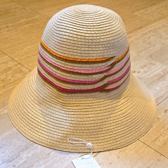 Shiraleah Accessories - New Shiraleah Chicago Striped Natural Beige Sun Hat